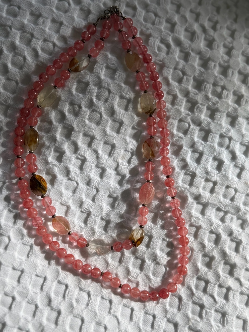 Pink Beaded Layered Necklace - Women Jewelry